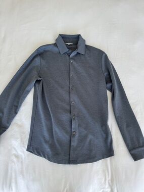 Reiss Men's Long Sleeve Button-Down Shirt in Charcoal Gray